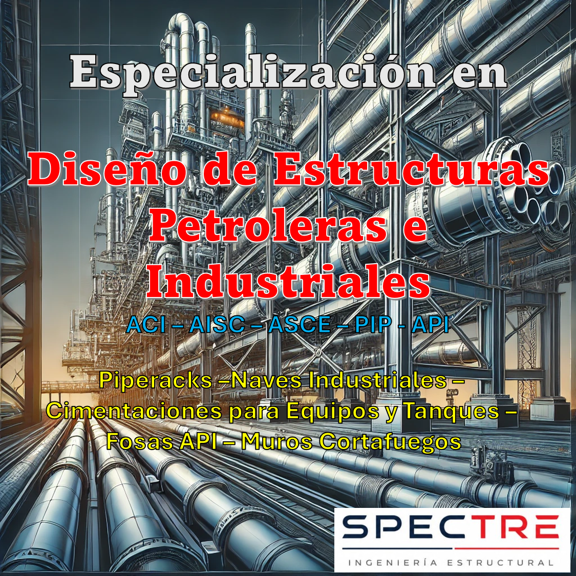Especialización en Diseño de Estructuras Petroleras e Industriales.